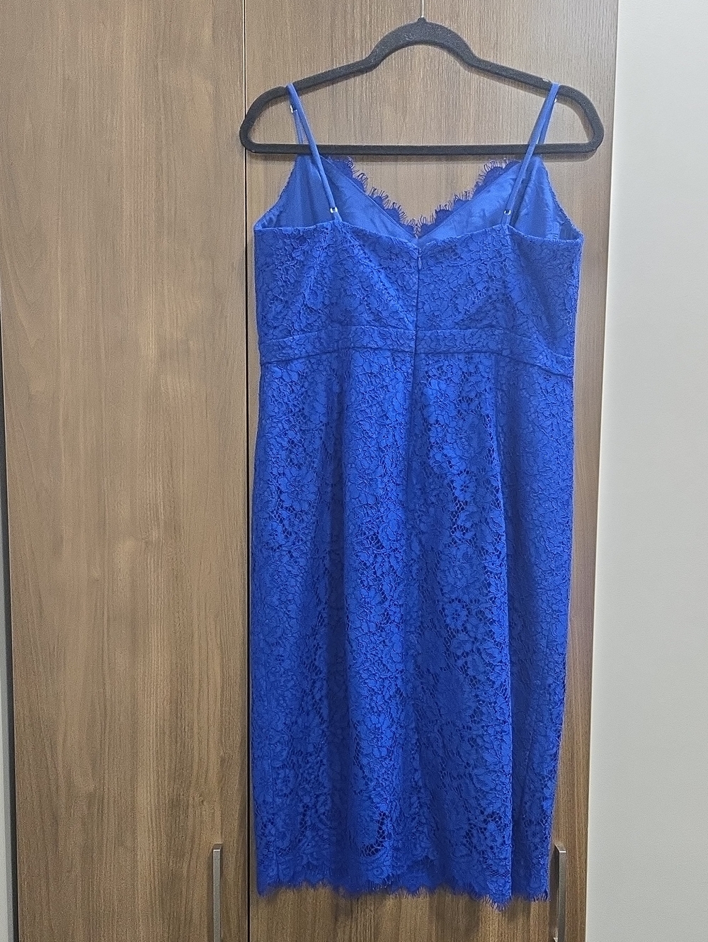 J. Crew-Royal Blue Lace Midi Dress-Size 12 - Picture 9 of 16